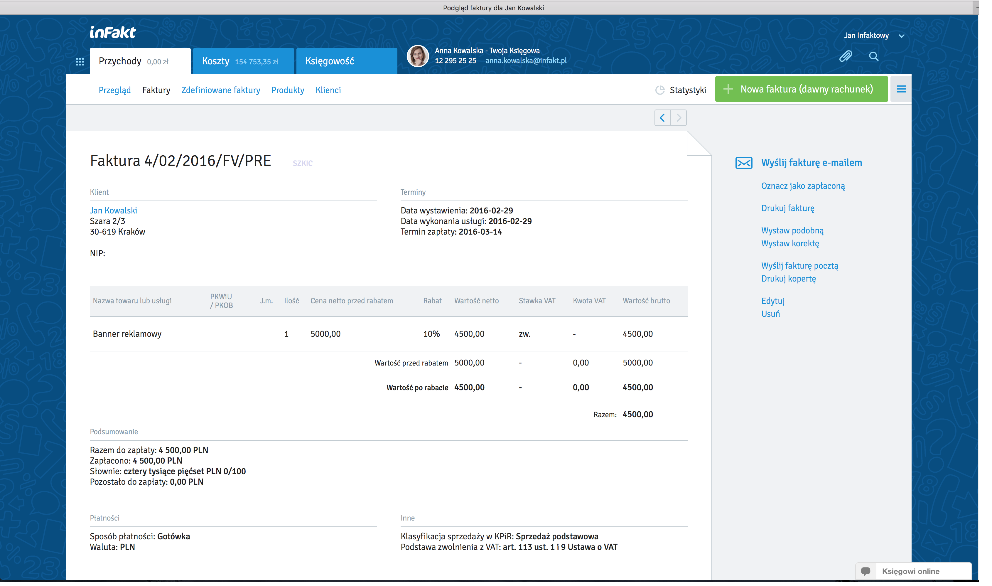 Fakturowanie W Infakcie Jak Działa Funkcja Rabatu Blog Infakt 7937