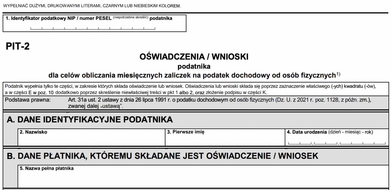 Jak Wypełnić Pit 2 Instrukcja Krok Po Kroku Blog Infakt 9076